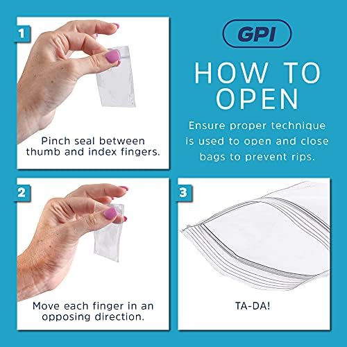 1.25 x 1.25 inches, 2Mil Clear Reclosable Zip Bags, Case of 1000 GPI Brand