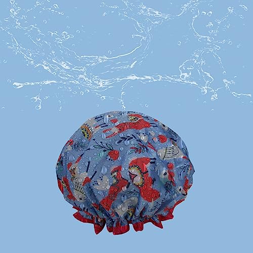 1 Pcs Waterproof Shower Cap for Women,Hair Treatment Bath Cap for Girls Spa Home Use,Travel and Hair Salon …