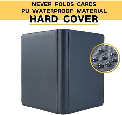 1000+ Pockets Trading Card Binder, 16-Pocket Card Ablum Compatible with lorcana,MTG,Sports Cards & Other Standard Size Trading Card（BLACK)