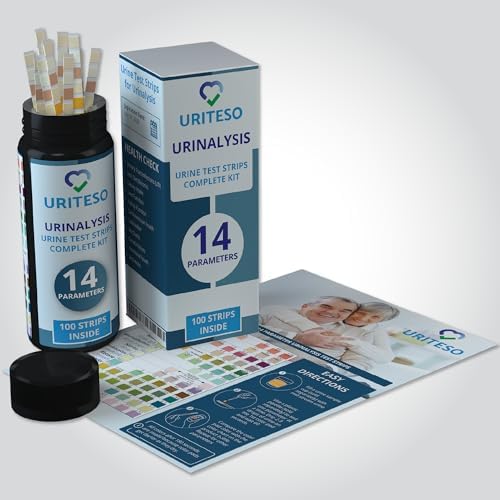 14 Parameter Urine Test Strips for Urinalysis | 100 Strips - Urine Testing Kit for Kidney, Liver, UTI, Keto Diet, Ketosis, Hydration, Proteinuria - RBC, PRO, BIL, PH, SGR, CRE, KET, SG +6 More