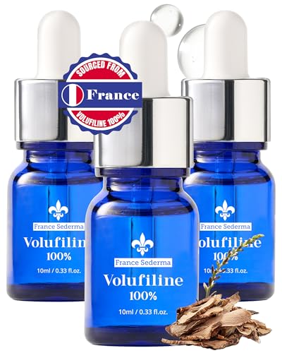 100% Volufiline Serum Skincare – Advanced Firming & Lifting Facial Ampoule from France Sederma, Intense Hydration & Skin Rejuvenation for Youthful, Perfect for Layering & DIY, 0.33 fl.oz (10ml) 3 Pack
