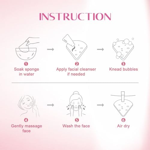 120-Count Compressed Facial Sponges, Face Sponge for Cleansing, 100% Natural Cellulose Cosmetic Spa Scrubs for Makeup Removal, Exfoliating Mask, Skin Massage - Pink