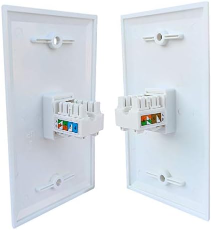 1 Port CAT6 Ethernet Punch Down Jack Wall Plate with Tool - 1 Gang Cat 6 RJ45 Keystone Jack Punchdown Cover Plate for CAT7/CAT6/CAT5e Network Cable - White