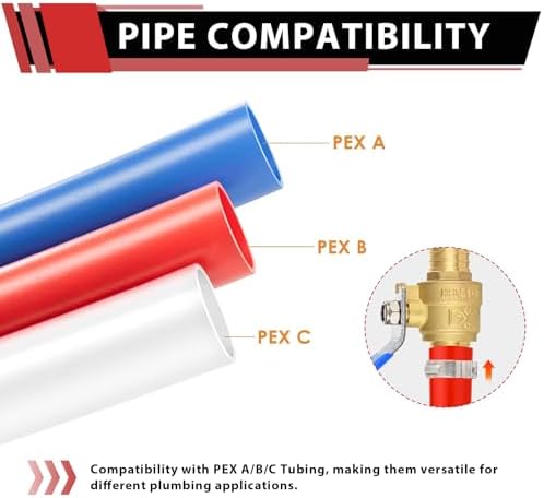 (Pack of 2) EFIELD 3/4 Inch Pex Brass Full Port Shut-off Ball Valve for Hot and Cold Water