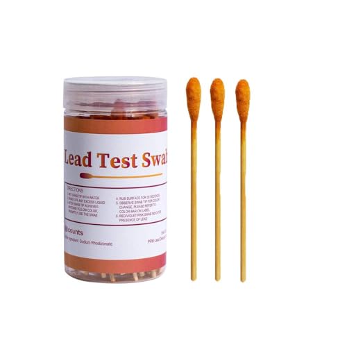 (30 Rapid Home Testing Swabs) Lead Test Swab Kit,30-Second Results. Dip in Water. Home Use for All Surfaces - Painted,Metal, Toys,Dishes, Ceramics,Jewelry,Wood,High-Sensitive, Non-Toxic Test (30)