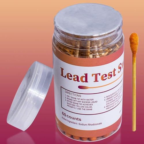 (30 Rapid Home Testing Swabs) Lead Test Swab Kit,30-Second Results. Dip in Water. Home Use for All Surfaces - Painted,Metal, Toys,Dishes, Ceramics,Jewelry,Wood,High-Sensitive, Non-Toxic Test (30)