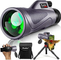 12x60 Purple Monocular Telescope High Powered with Smartphone Adapter Tripod and Portable Bag, Larger Vision Monoculars for Adults with BAK4 Prism & FMC Lens, Suitable for Bird Watching Hiking Travel