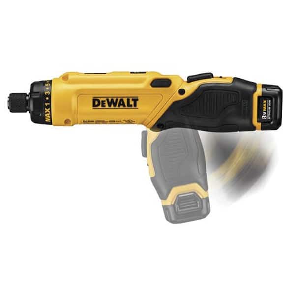 8V MAX Cordless Gyroscopic Screwdriver with Adjustable Handle, (2) 1.0Ah Batteries, Charger, and Bag