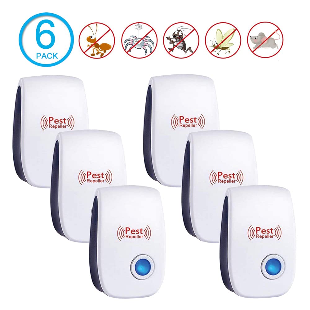 10 Pack Ultrasonic Pest Repeller, Mice Repellent Plug in Ultrasonic Insect Repellent Electronic Indoor Pest Control for Bugs Roaches Insects Spiders Mice Mosquitoes Flies, Ants Repellent for Home
