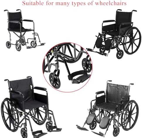 (1Pair) Wheelchair Replacement Footrests,Wheelchair Replacement Parts,Wheelchair Swivel Footrests for Standard Wheelchairs,Black