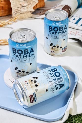 (Pack of 12) DaoHer Royal Assam Oat BOBA || No.1 Canned BOBA || Bubble Milk Tea Ready-To-Drink || Vegan