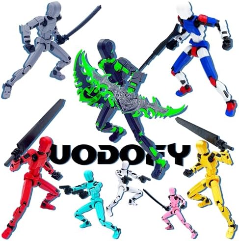 (Assembly Completed) T13 Action Figure Set, 3D Printed Toys Robo 13 Action Figure,Dummy 13 Titan 13 Action Figure (Black + Orange)