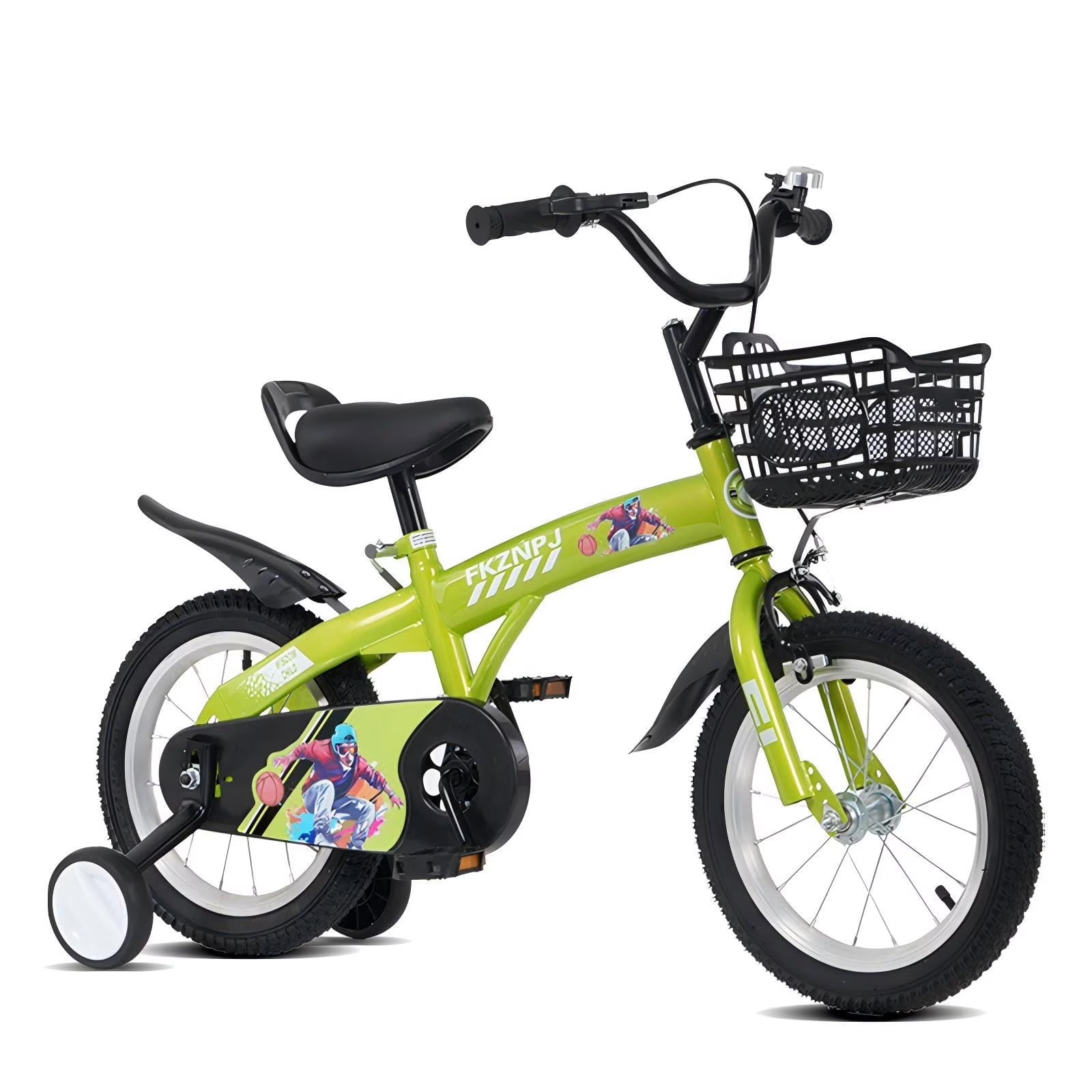 Baprem 18" Girls Bike for 5-9 Years Old Kids, Cute Kids Bike with Training Wheels, Steel Frame Sporty Children Bicycle, Pink