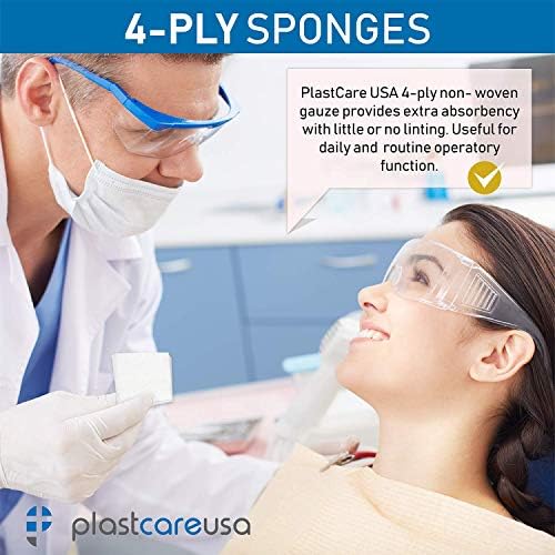 1000 Count Gauze Pads 2x2 - Soft 4-Ply Non Woven Gauze Sponges - Non Sterile Dental Gauze & Esthetic Wipes - All Purpose Medical Gauze Squares for First Aid, Surgical, Wound Dressing (5 Packs of 200)