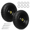 10 Inch Solid Rubber Tires, 4.10/3.50-4 Tire and Flat Free with 5/8" Bearings, 2.17" Offset Hub for GOR Garden Carts, Garden Wagon Carts, Trolleys, Hand Trucks and Utility Cart(2 Pack)