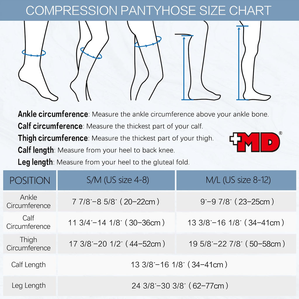 +MD 15-20mmHg Women's Footless Compression Pantyhose Tights Medical Graduated Support Stocking Nude S