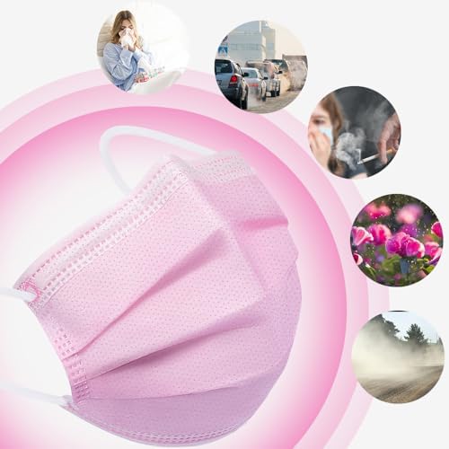 100 Pack Disposable Face Masks, 3 Ply Filter Protection Disposable Face Masks