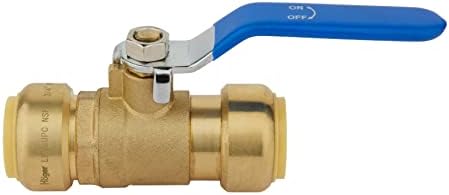 (Pack of 2) EFIELD 1/2 Inch Push-Fit Full Port Ball Valve for Hot and Cold Water with a Disconnect Clip,Brass UPC Certified