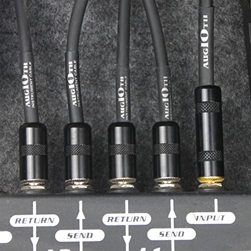 12 Inch Guitar Patch Cable 30 CM Performance Guitar Effect Pedal Cables Straight to Angled 2Pack