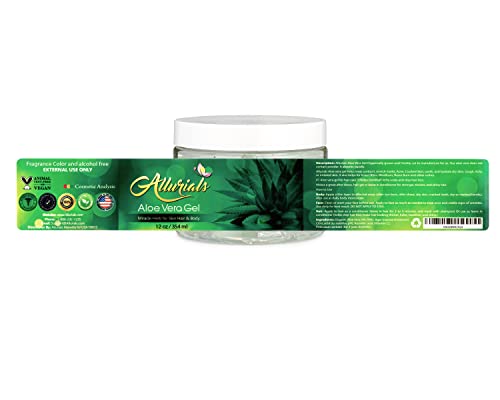 100% Pure & Organic Aloe Vera Gel, Clinically tested & Dermatologist approved, Hydrates & Heals Dry & Damaged Skin & Hair- 12 Oz
