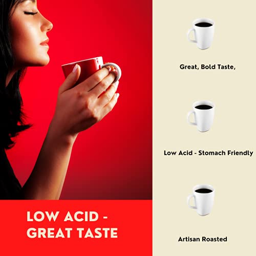 (6-pack) Cafe Don Pedro American Roast Naturally Low Acid Coffee - Large Can for Coffee Lovers with Sensitive Stomachs - Delicious, Smooth Flavor, Medium Roast Stone Ground Coffee total of 12.94 lbs of Reduced Acidity Coffee