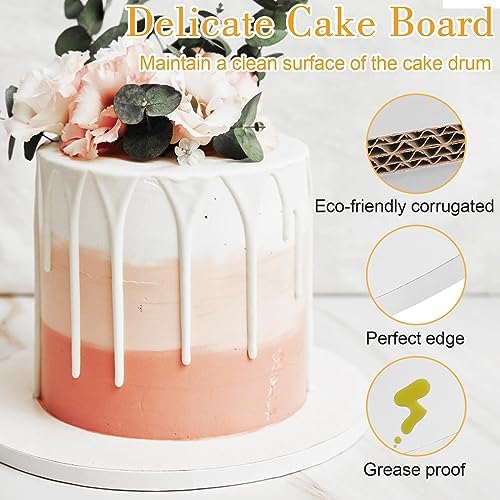 12 PCS Cake Drums 14 Inch, Cake Boards 14 Inch, 14 Inch Cake Drum, Cake Boards 14 Inch Round, Cake Drum 14 Inch Round, 1/2" Thick Cardboard, Sturdy Cake Base, Food Grade Cake Rounds, Base para Pastel