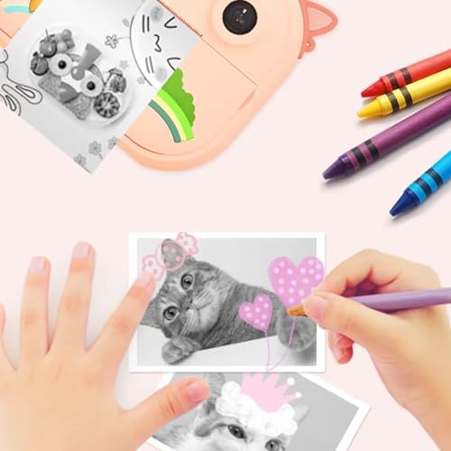 12Rolls Mini Printer Paper, Thermal Sticker Paper,Self-adhesive, Instant Camera Print Refill Paper，photo Printer Label Compatible with Kidizoom Print Camera Most Kids Instant Camera(57 * 25mm)