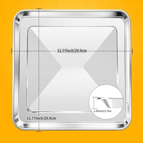 12" × 12" Toaster Oven Baking Pan for Breville Smart Oven BOV800XL, Smart Oven Plus BOV810BSS, Smart Oven Pro BOV845BSS, Smart Oven Air BOV900BSS, Compatible with Ninja SP100 SP101 SP201 Air Fry Oven