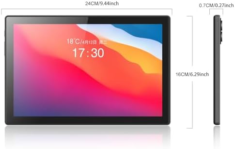 10.1 Inch Android 13 Tablet with SIM Card Slot 4G LTE Calling,12GB+512GB, 8000mAh Battery, Triple Camera, Bluetooth/WiFi, Bundle with Case, Keyboard, Mouse & Stylus (Black)