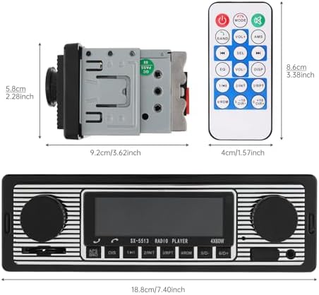 12V Bluetooth Car Radio MP3 Player Vehicle Stereo Audio Support FM / USB / SD / AUX with Remote Control