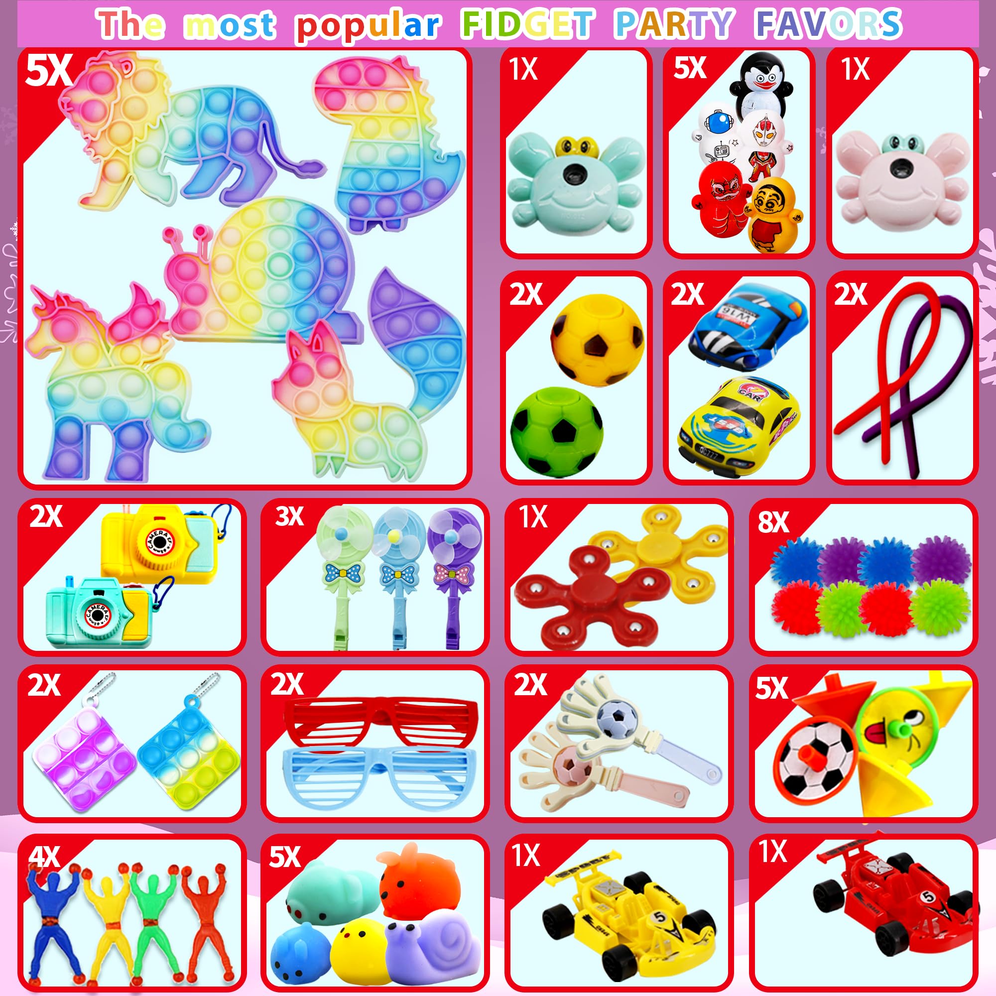 1000+ PCS Party Favors for Kids, Fidget Toys Pack, Birthday Gift,Christmas Stocking Stuffers,Christmas Gift,Treasure Box, Goodie Bag Stuffers, Carnival Prizes,Pinata Filler Sensory Toy for Classroom