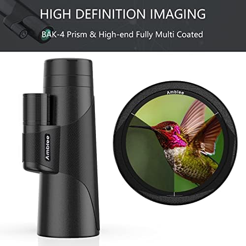 12x Monocular for Adults with Smartphone Adapter/Tripod/Hand Strap, Larger Vision Monoculars Equipped with BAK-4 Prism & FMC Lens for Bird Watching Hunting Sports Hiking Traveling Camping