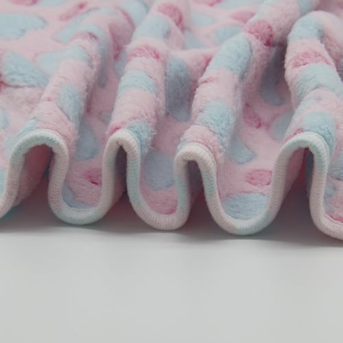 1 Pack 3 Puppy Blankets Super Soft Warm Sleep Mat Love Print Blanket Fluffy Fleece Pet Blanket Flannel Throw Dog Blankets for Small Dogs Puppy Dogs Fluffy Cats,Mix Love-Large(40"x30")