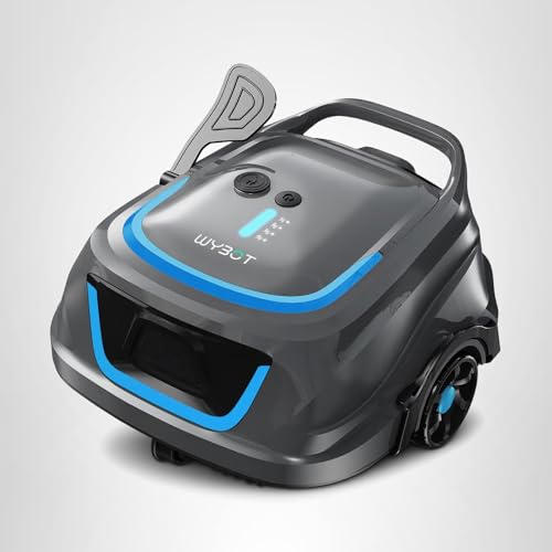 (2026 Upgraded) WYBOT A1 Cordless Robotic Pool Cleaner, Automatic Pool Vacuum for Above Ground with 120 Mins, Double Filters, LED Indicator, Charge in 2.5H, 4 Cleaning Modes (Deep Grey)