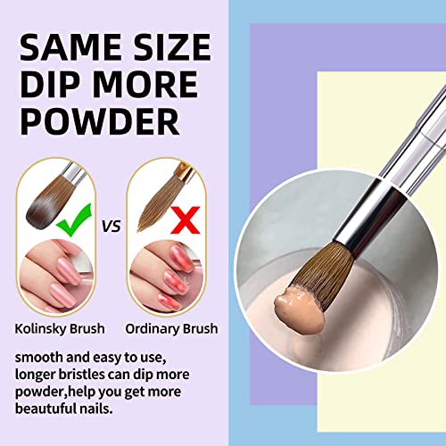 100% Kolinsky Acrylic Nail Brush Size 8,3D Nail Brushes for Acrylic Application Pure Handmade Round Shape,Professional Nail Art Brush Manicure for Women (#8)