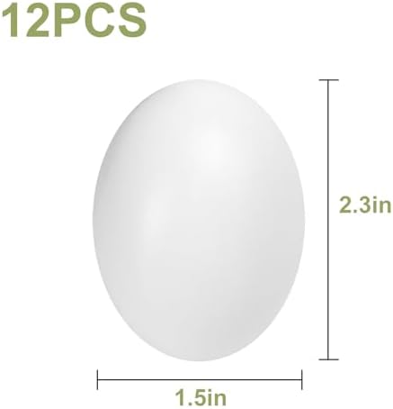 12 Pieces Wooden Fake Eggs, White Wooden Easter Egg Wood Eggs for Easter Crafts Home Decor, Great for Easter DIY Decorations