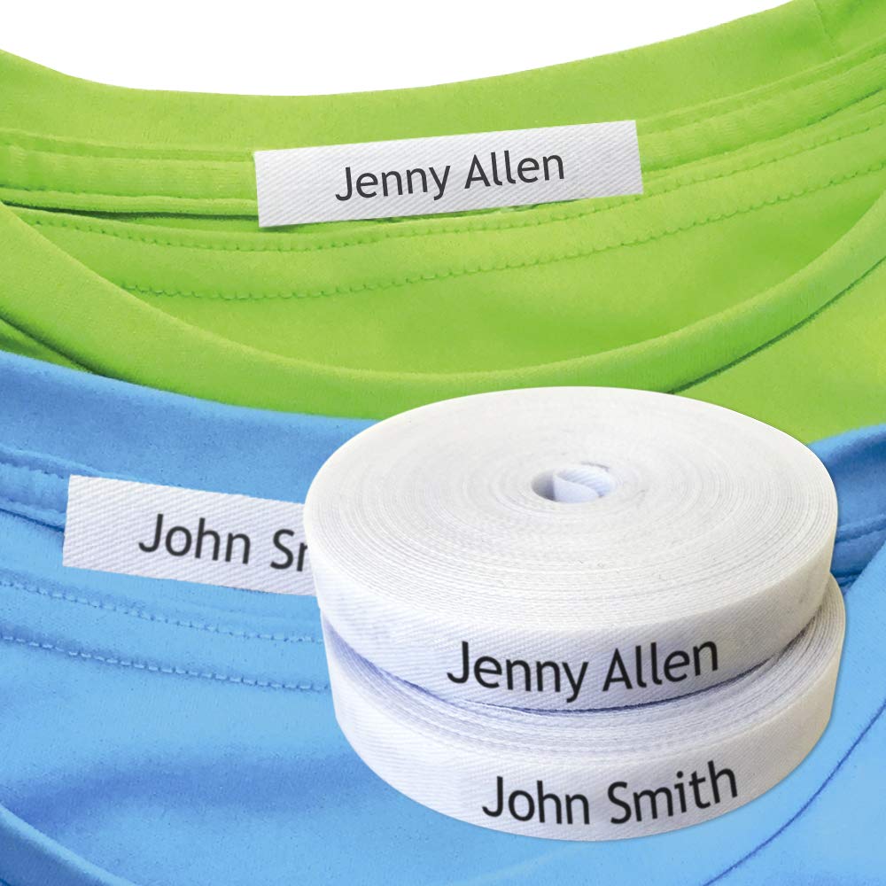 100 Iron-On Fabric Labels for Clothing: Custom Name Tags for School Uniforms, Elderly Garments, Jackets - Personalized, Washable, Eco-Friendly - 2.4x0.4 Inches