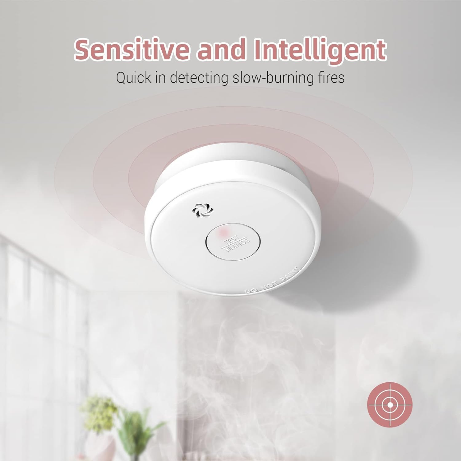 10 Packs Fire Alarms Smoke Detectors, Smoke Alarm Battery Operated, Fire Alarm with Test Button & Low Battery Signal, Photoelectric Technology Fire Detectors for Bedroom and Home