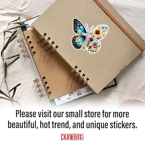 (3Pcs) Christian Faith Jesus Sticker Bible Stickers Christian Floral Butterfly Motivation Quotes 2" Waterproof Die-Cut Vinyl Laptop Water Bottle Inspirational Sticker Birthday Gifts 2 Inches