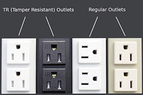 12" Hardwired Power Strip (NO Power Cord), 4 Tamper Resistant Outlets (NEMA 5-15R - NOT 20Amp), NO Ears (Without mounting tabs on Both Ends), USB, Black