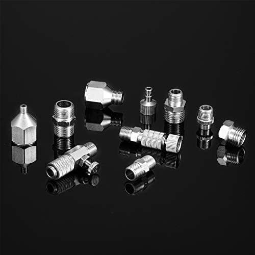 14 Pieces Airbrush Adapter Set Airbrush Quick Release Coupling Disconnect Adapter Kit Airbrush Quick Release Disconnect Fitting Connector Set Female Connectors for Air Compressor and Airbrush Hose