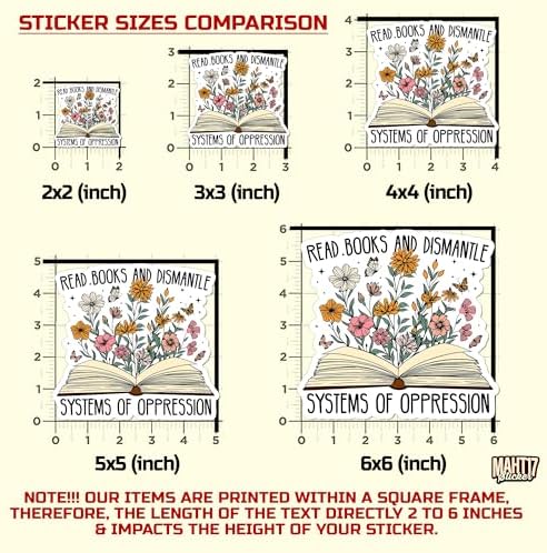 (3Pcs) Read Books and Dismantle Systems of Oppression Stickers, 3" Feminism Patriarchy Floral Bookish Waterproof Die-Cut Vinyl Sticker for E-Reader Kindle Laptop Water Bottles Gifts 3 Inches
