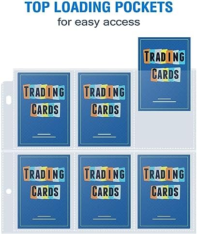 120 Pack 9 Pocket Page Protector, Sooez Trading Card Sleeves Pages Baseball Pages for 3 Ring Binder, Card Sheets for Standard Size Cards, Sport Cards, Game Cards, Business Cards