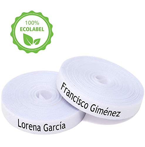 100 Iron-On Fabric Labels for Clothing: Custom Name Tags for School Uniforms, Elderly Garments, Jackets - Personalized, Washable, Eco-Friendly - 2.4x0.4 Inches