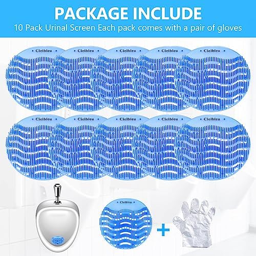 10 Packs Urinal Screens Deodorizer, Urinal Cake Anti-Splash&Odor Freshener – Ideal for Schools, Bathrooms, Restrooms, Office (10PACK)