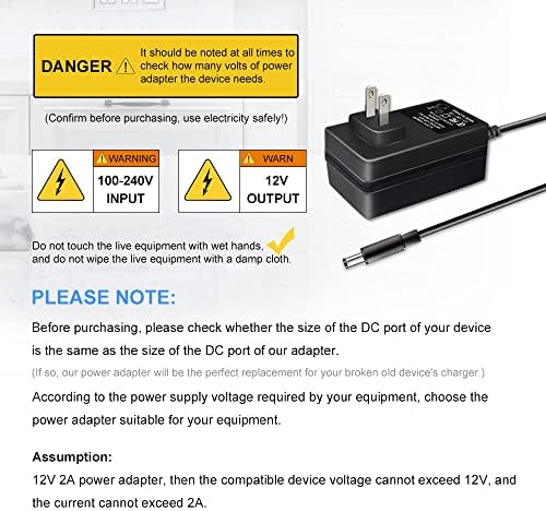 12V AC Power Adapter Cord fits for Yamaha Keyboard PSR, YPG, YPT, DGX, DD, EZ, P Digital Piano and Portable Keyboard Series (PA130 PA150 YPG-235 YPT-230 YPT-400 and More)