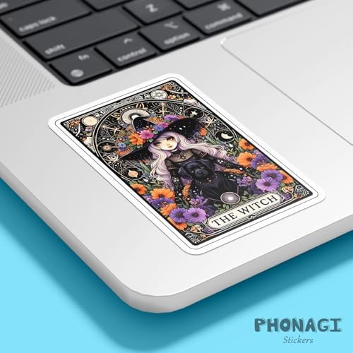 (3Pcs) The Witch Tarot Card Sticker 3'' Skeleton Witchy Gothic Skull Wiccan Witchcraft Supplies Vintage Aesthetic Stickers for Water Bottles Laptops Notebooks