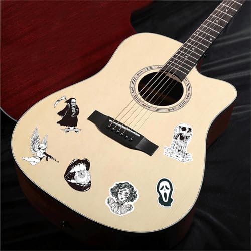 100PCS Gothic Stickers for Water Bottle,Black White Skull Stickers,Waterproof Vinyl Stickers Perfect for Phone Laptop Car Skateboard Journaling Luggage (Gothic)