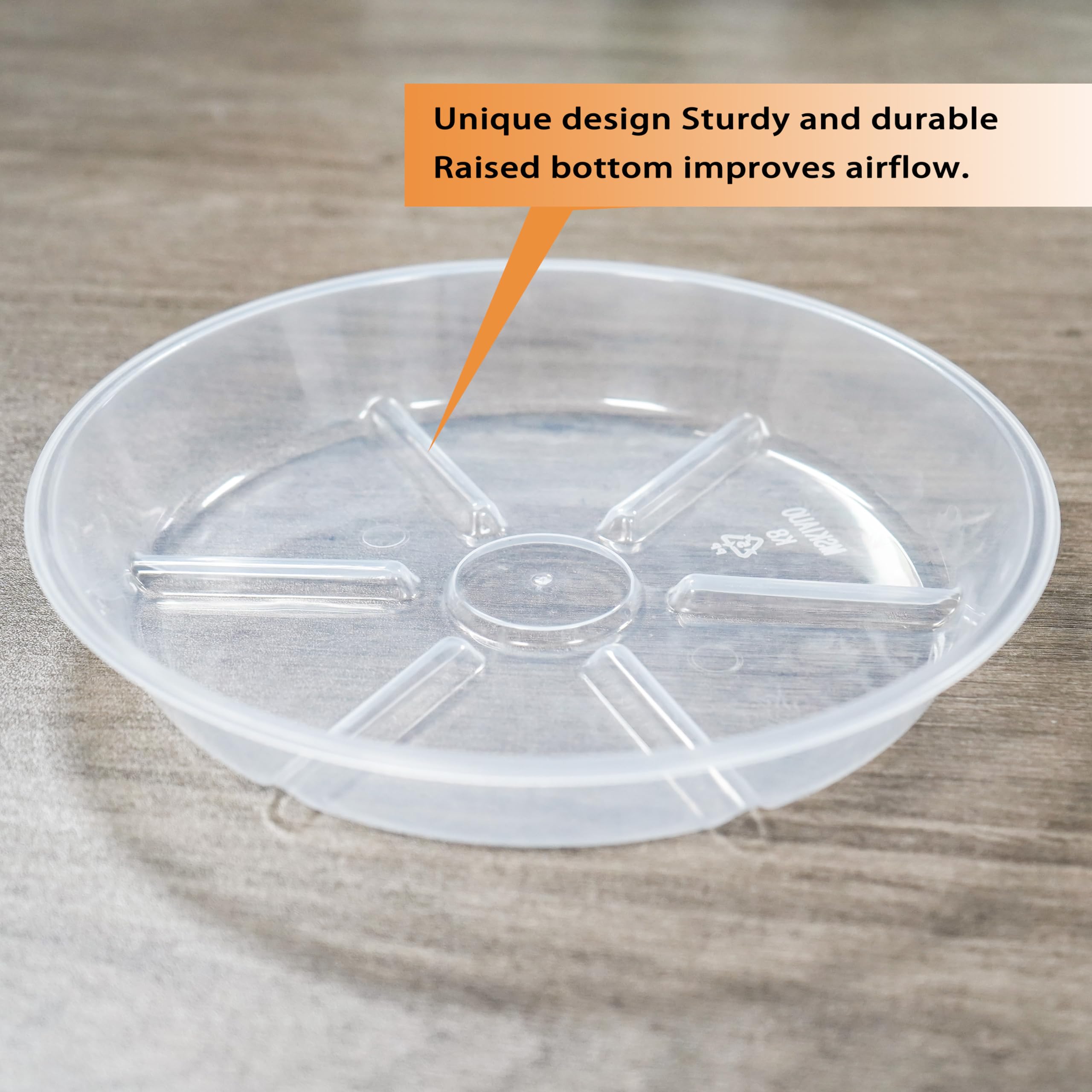 10 Packs Plant Saucer, 6 8 10 inch Clear Plant Saucers, Durable Round Plastic Flower Plant Water Drip Tray for Pots Planter, Heavy Duty Plant Dish Pant Plate to Catch Water for Indoor & Outdoor