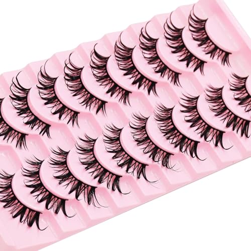 10 Pairs Manga lashes Natural Style Manhwa Eye Makeup 16mm Spiky Eye lashes Extension Cosplay Party Makeup Eyelashes (05)